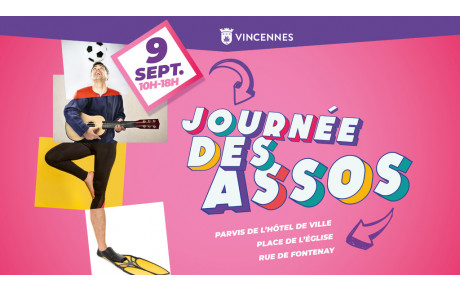 Venez nous rencontrer à la journée des associations de Vincennes le 9 septembre de 10H00 à 18H00